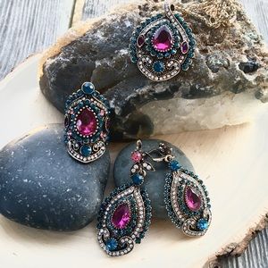 Boho Tribal Necklace, Earrings & Ring Set